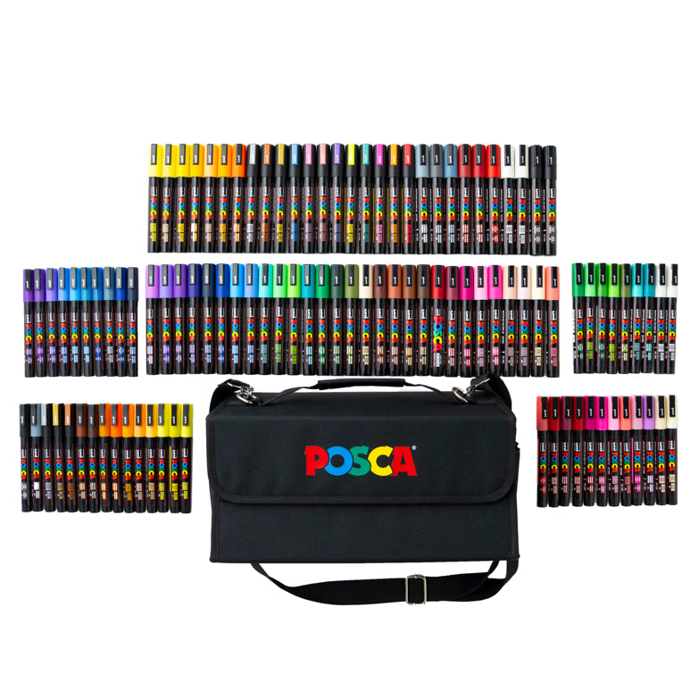 uni POSCA® Exclusive Special Edition Set, 105 Count Kit including 3M & 5M Colors