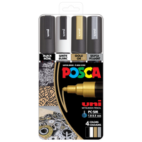 uni® POSCA® PC-5M, Water-Based Paint Markers (4 Pack)