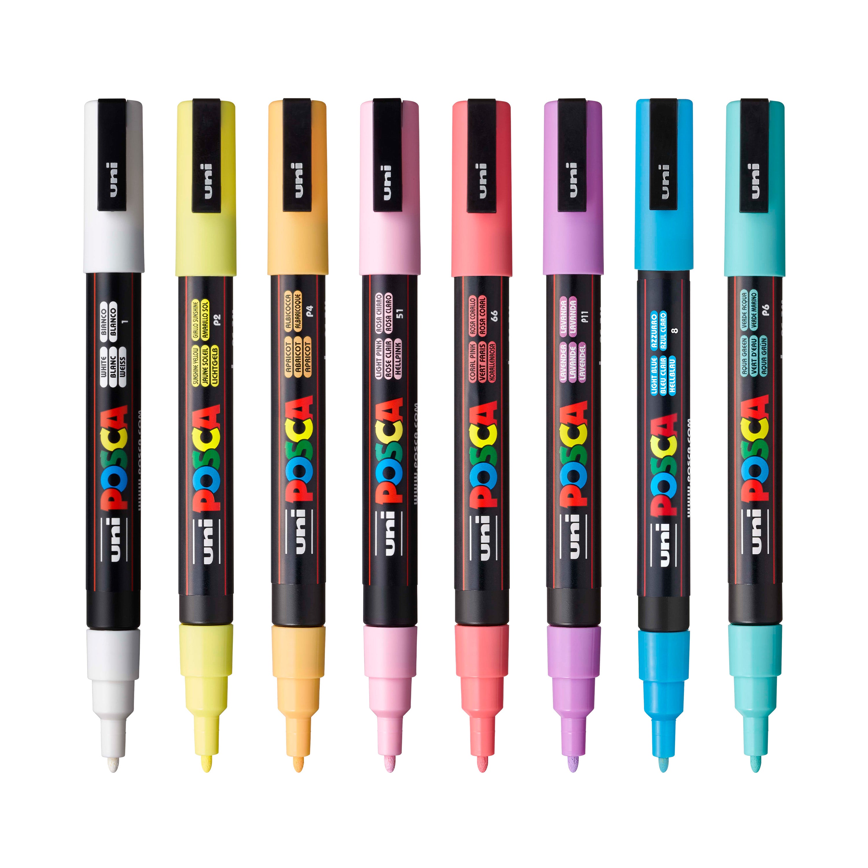 uni® POSCA® PC-3M, Soft Colors Water-Based Paint Markers (8 Pack)