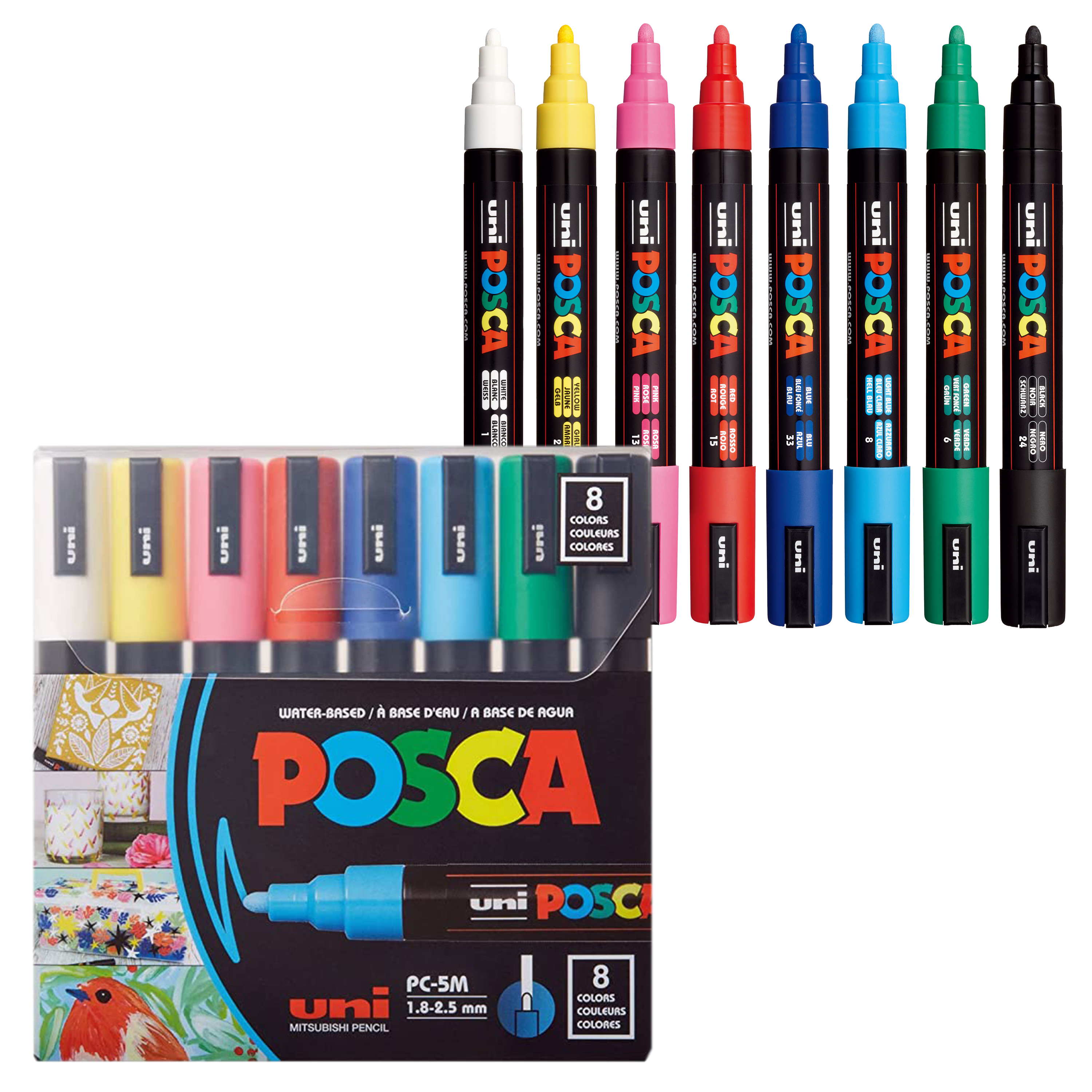 uni®  POSCA® PC-3M Water-Based Paint Markers (8 Pack)