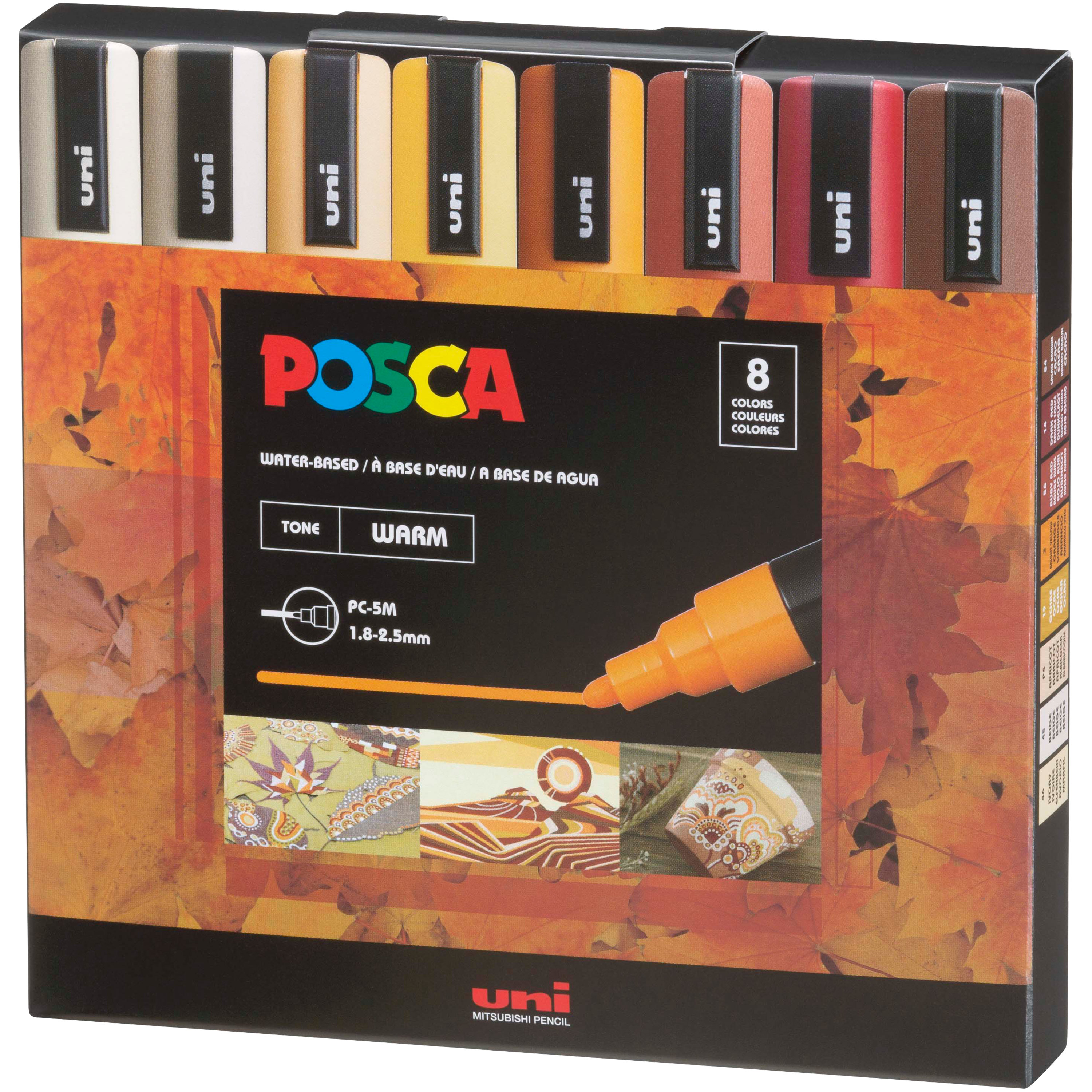 uni® POSCA® PC-5M, Water-Based Paint Markers (8 Pack)