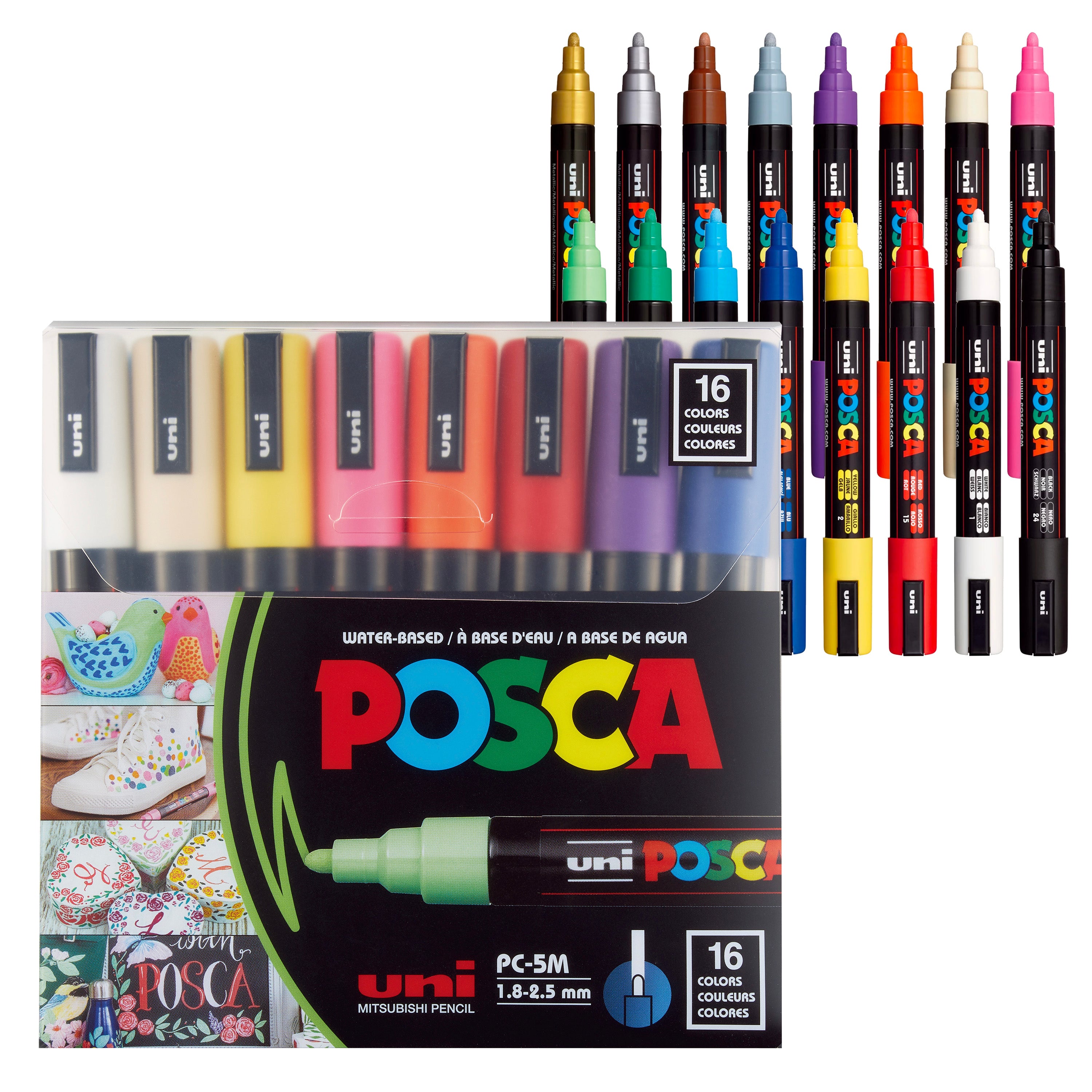 uni®  POSCA® PC-5M, Water-Based Paint Markers (16 Pack)