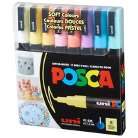 uni® POSCA® PC-3M, Soft Colors Water-Based Paint Markers (8 Pack)