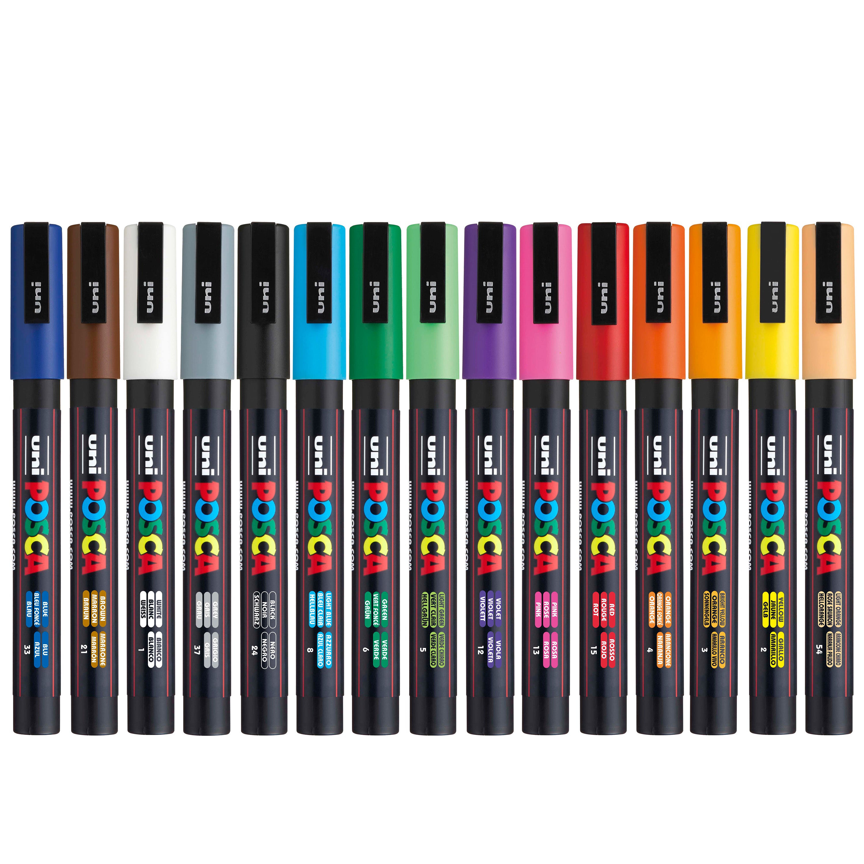 uni® POSCA® PC-3M, Water-Based Paint Markers (15 Pack)