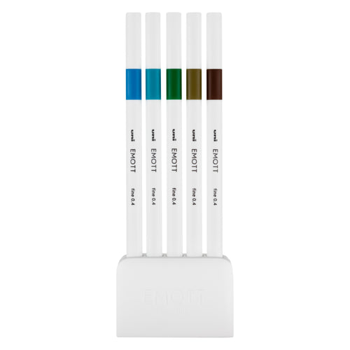 uni® EMOTT, Fine Line Marker Pens, Island 5 Color Set