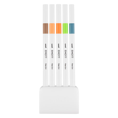 uni® EMOTT, Fine Line Marker Pens, Nature 5 Color Set