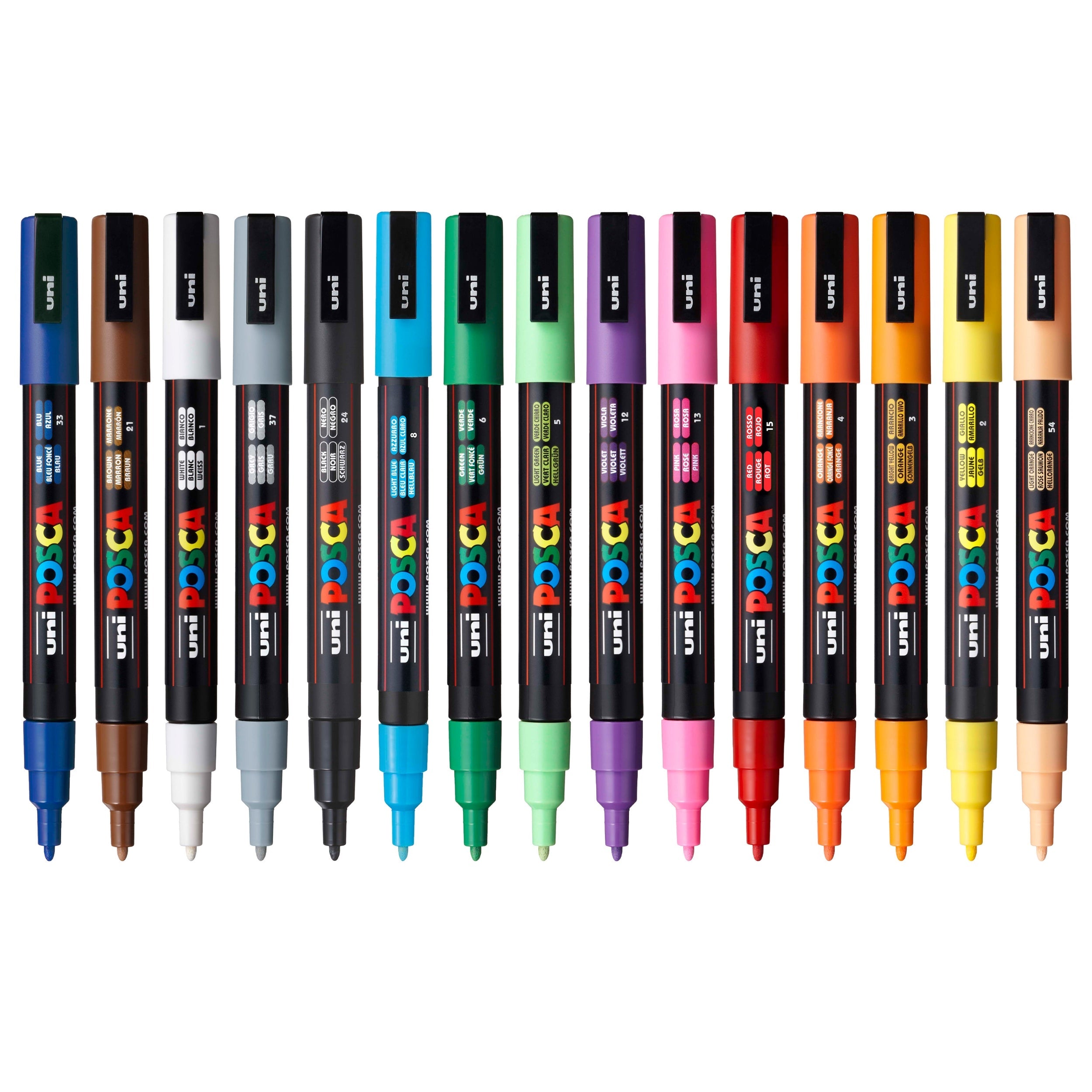 uni® POSCA® PC-3M, Water-Based Paint Markers (16 Pack)