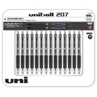 uniball™ 207 Retractable Gel Pens, Assorted, 14 Pack + 2 Bonus Pens