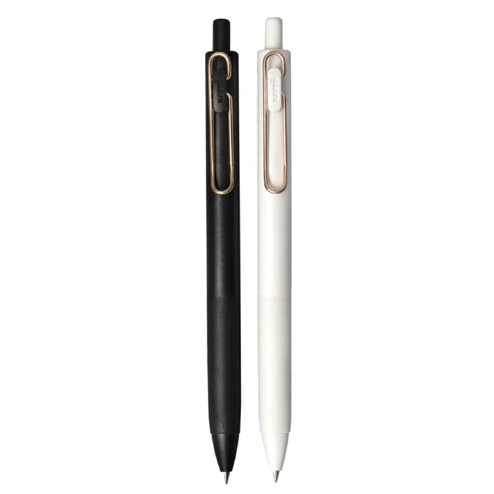 uniball™ one Black & White Gel Pen with Gold Clip, 2 Count