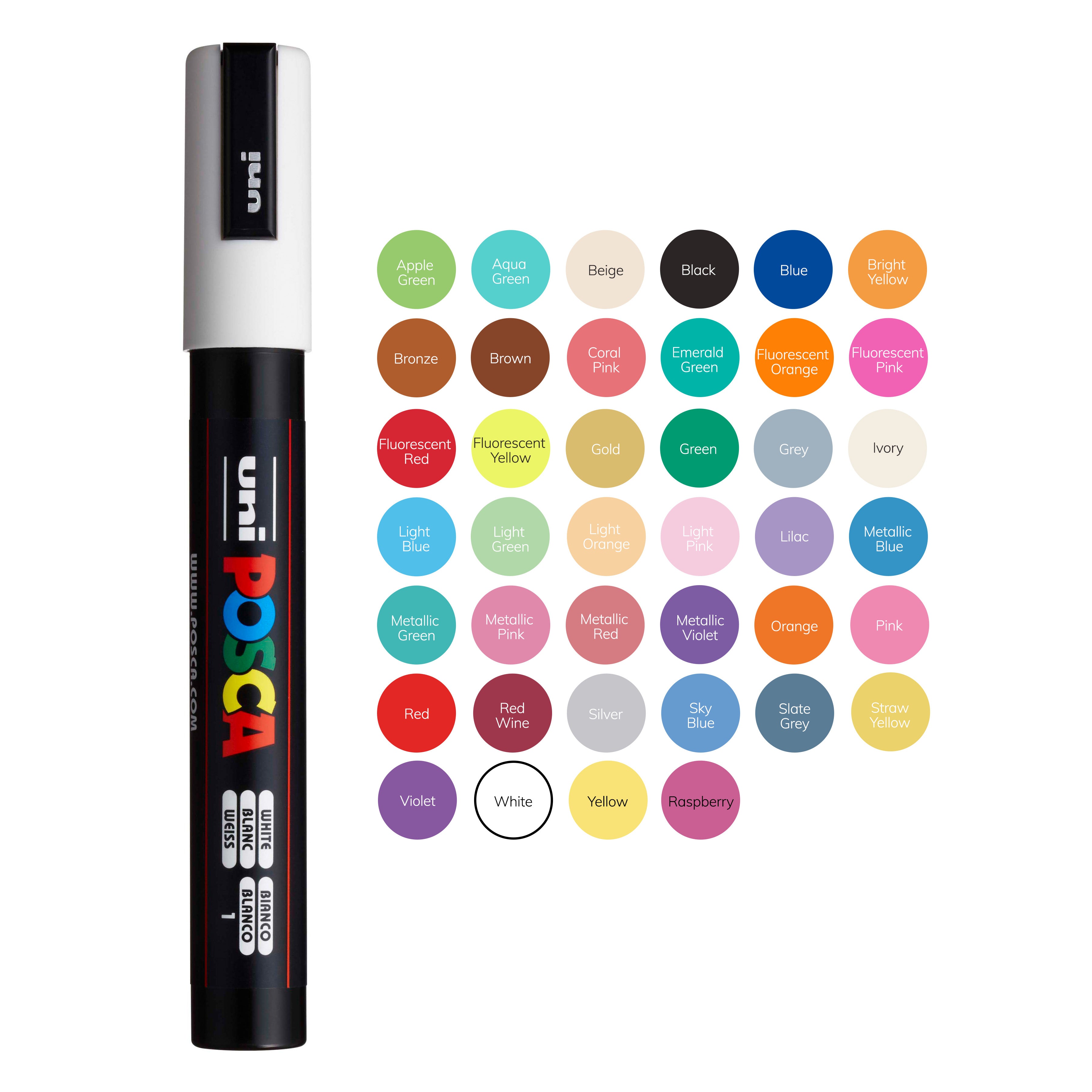 uni® POSCA® PC-5M, Soft Colors Water-Based Paint Markers (8 Pack)